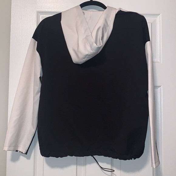 Women's Zara basic color blocked cropped hoodie casual streetwear fall - Picture 2 of 6